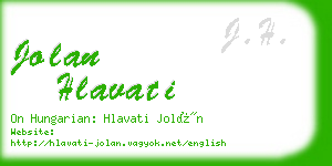 jolan hlavati business card